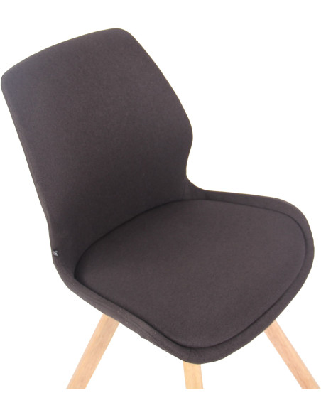 Chaise moderne scandinave en Tissu Noir Bois Naturel Dalsy - 6