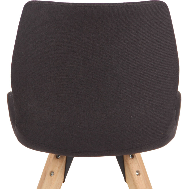 Chaise moderne scandinave en Tissu Noir Bois Naturel Dalsy - 7