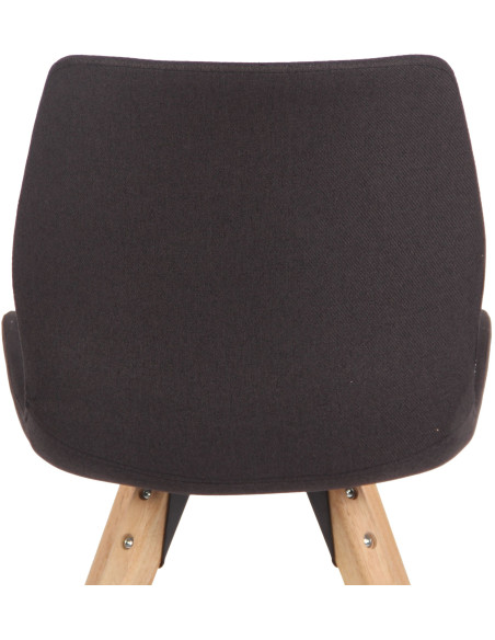 Chaise moderne scandinave en Tissu Noir Bois Naturel Dalsy - 7