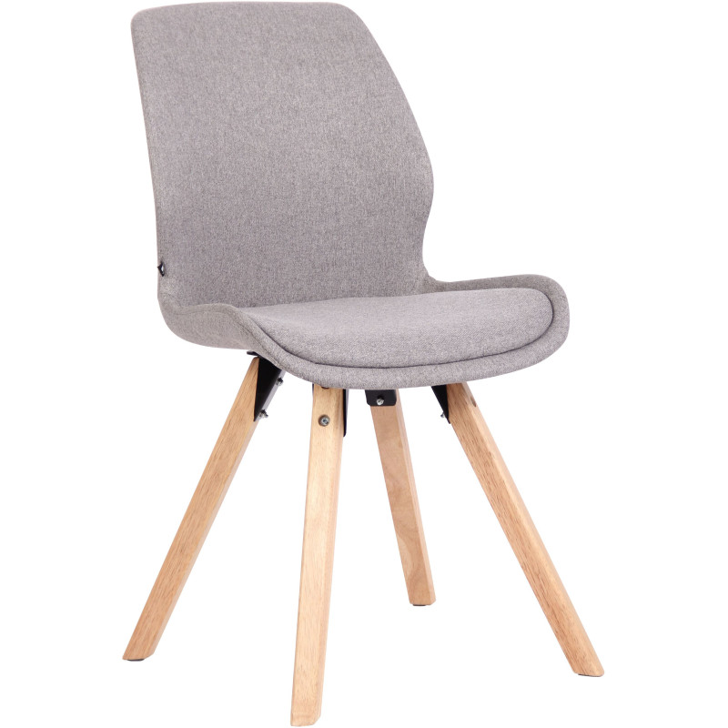 Chaise moderne scandinave en Tissu Gris clair Bois Naturel Dalsy  - 1