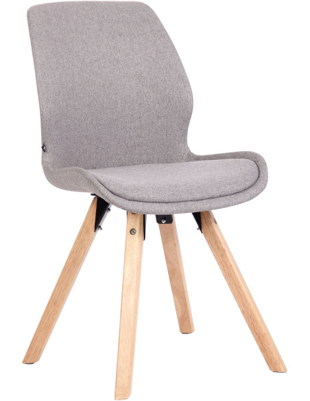 Chaise moderne scandinave en Tissu Gris clair Bois Naturel Dalsy  - 1