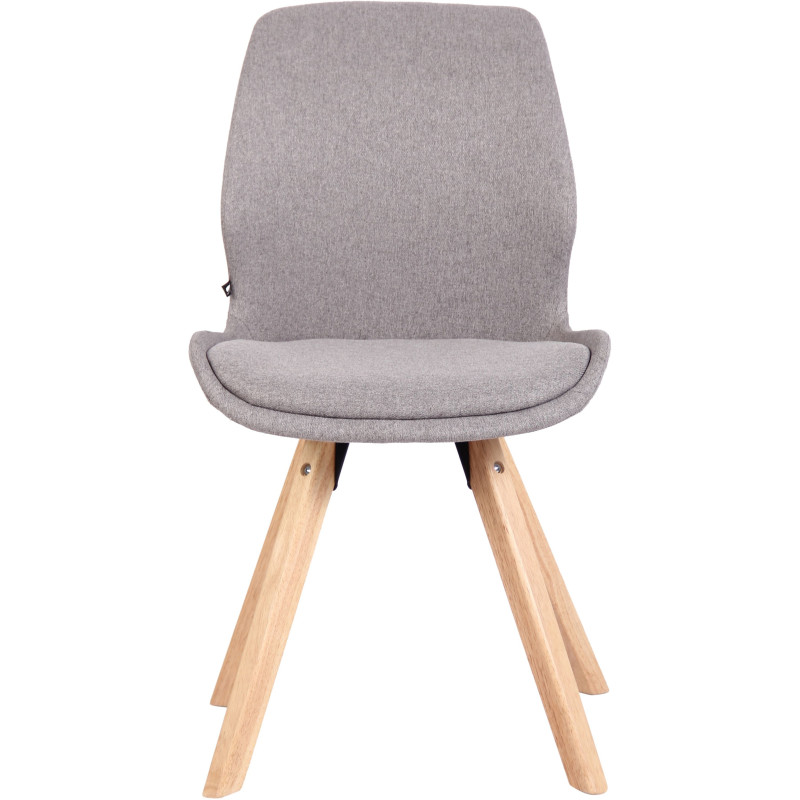 Chaise moderne scandinave en Tissu Gris clair Bois Naturel Dalsy  - 2