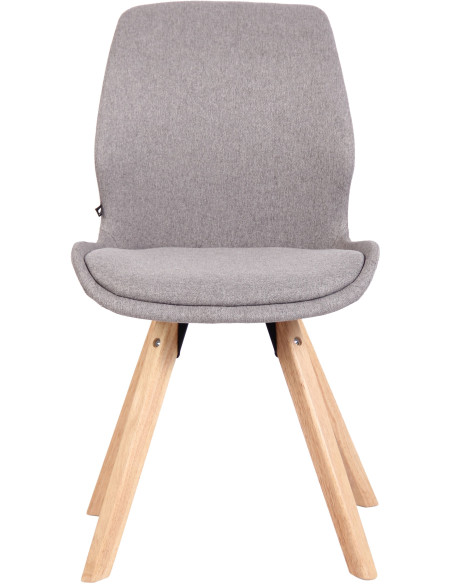 Chaise moderne scandinave en Tissu Gris clair Bois Naturel Dalsy  - 2