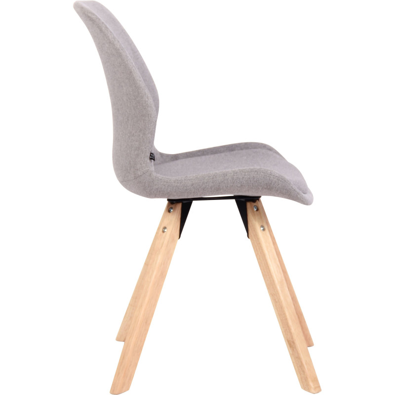 Chaise moderne scandinave en Tissu Gris clair Bois Naturel Dalsy  - 3