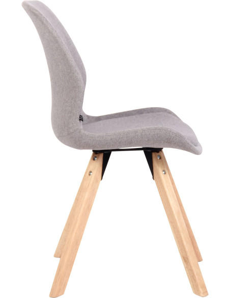 Chaise moderne scandinave en Tissu Gris clair Bois Naturel Dalsy  - 3