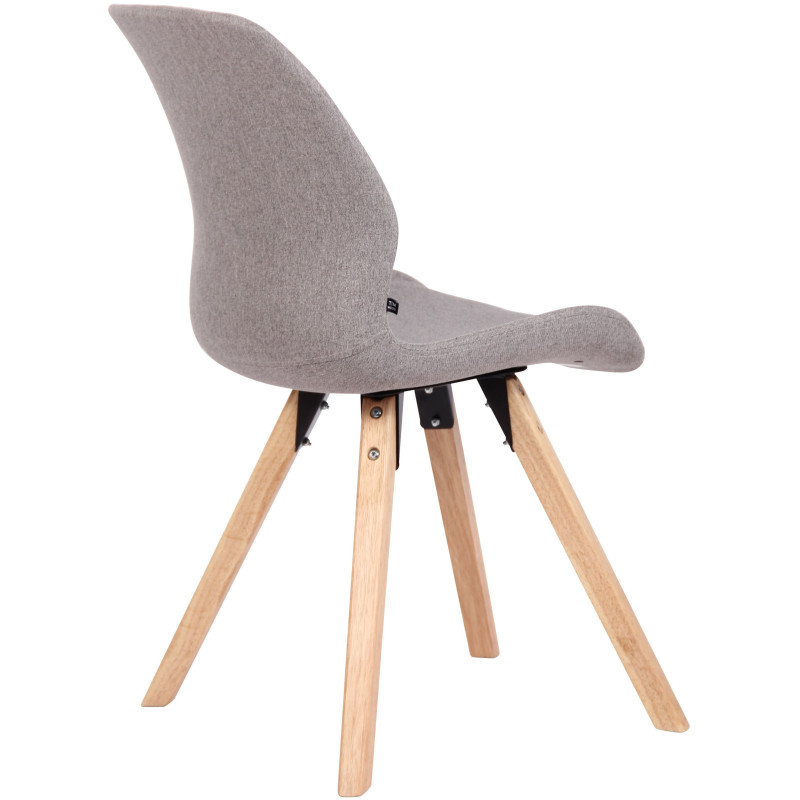 Chaise moderne scandinave en Tissu Gris clair Bois Naturel Dalsy  - 4