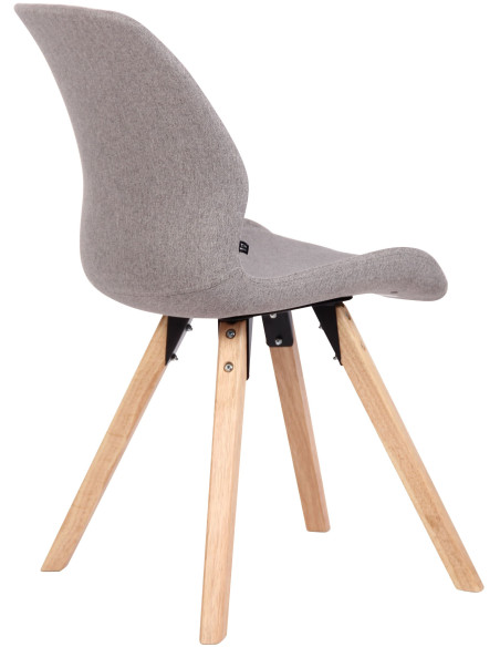 Chaise moderne scandinave en Tissu Gris clair Bois Naturel Dalsy  - 4