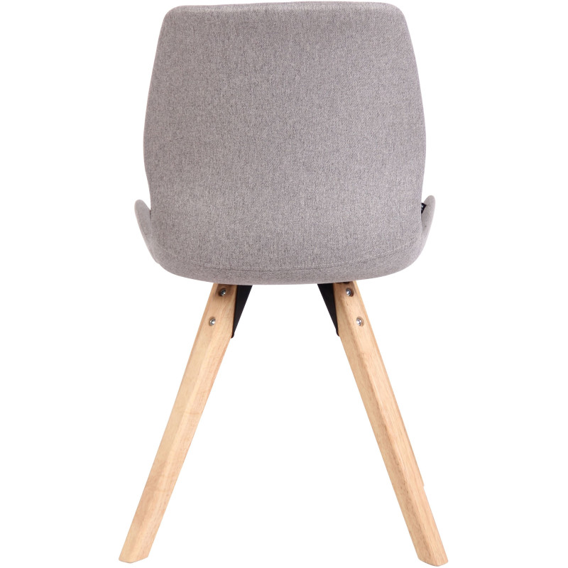 Chaise moderne scandinave en Tissu Gris clair Bois Naturel Dalsy  - 5