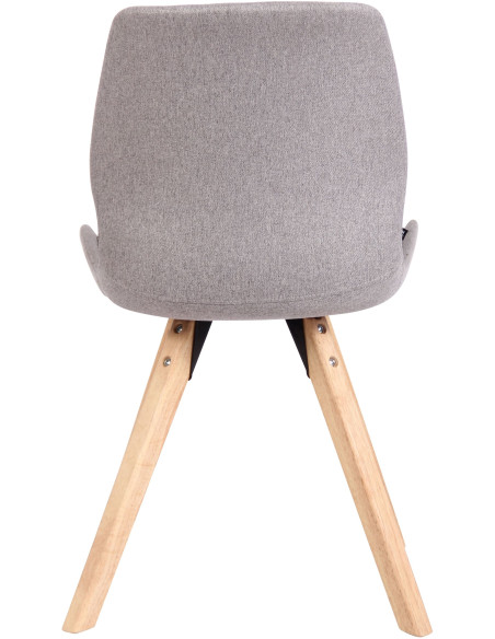 Chaise moderne scandinave en Tissu Gris clair Bois Naturel Dalsy  - 5