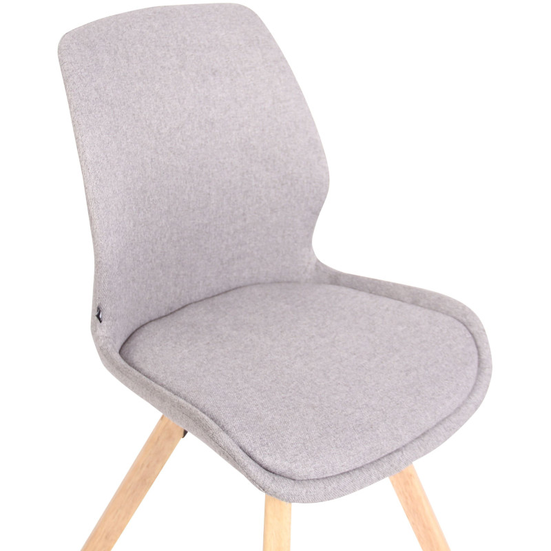 Chaise moderne scandinave en Tissu Gris clair Bois Naturel Dalsy  - 6