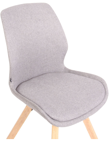 Chaise moderne scandinave en Tissu Gris clair Bois Naturel Dalsy  - 6
