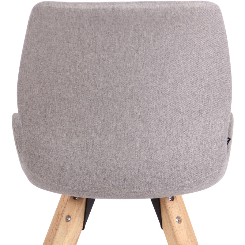 Chaise moderne scandinave en Tissu Gris clair Bois Naturel Dalsy  - 7