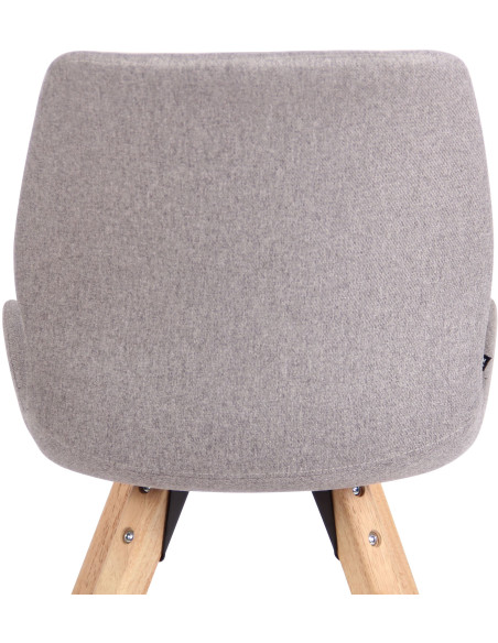 Chaise moderne scandinave en Tissu Gris clair Bois Naturel Dalsy  - 7