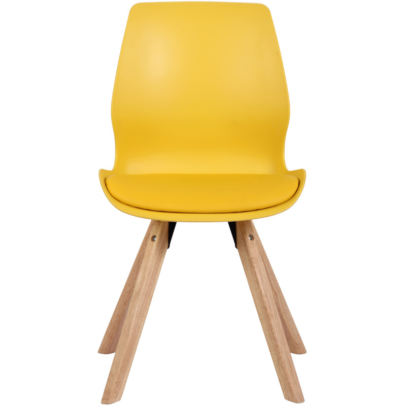 Chaise moderne scandinave en Polypropylène Polyuréthane Jaune Bois Naturel Dalsy - 2