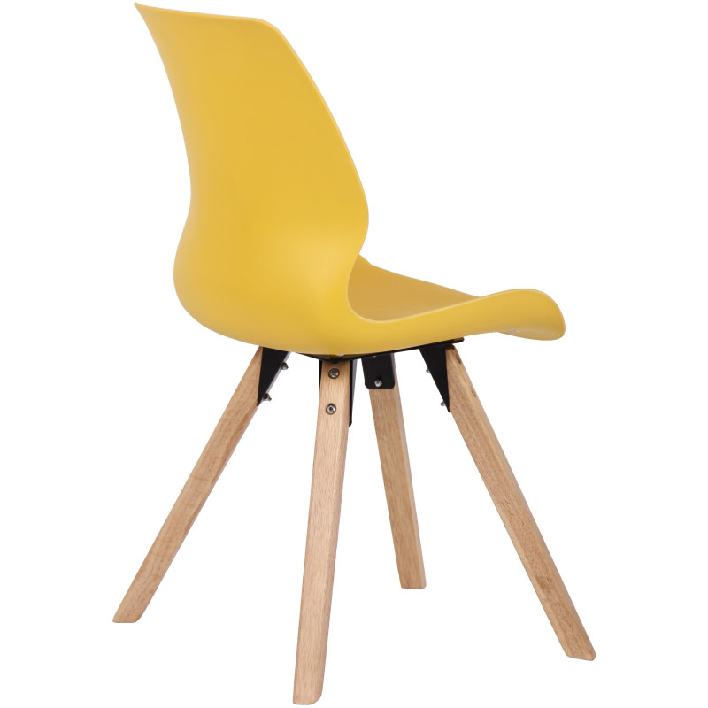 Chaise moderne scandinave en Polypropylène Polyuréthane Jaune Bois Naturel Dalsy - 4