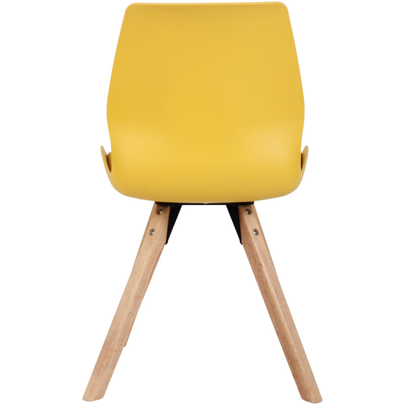 Chaise moderne scandinave en Polypropylène Polyuréthane Jaune Bois Naturel Dalsy - 5