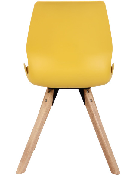 Chaise moderne scandinave en Polypropylène Polyuréthane Jaune Bois Naturel Dalsy - 5