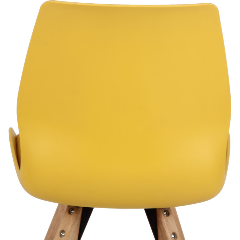 Chaise moderne scandinave en Polypropylène Polyuréthane Jaune Bois Naturel Dalsy - 7