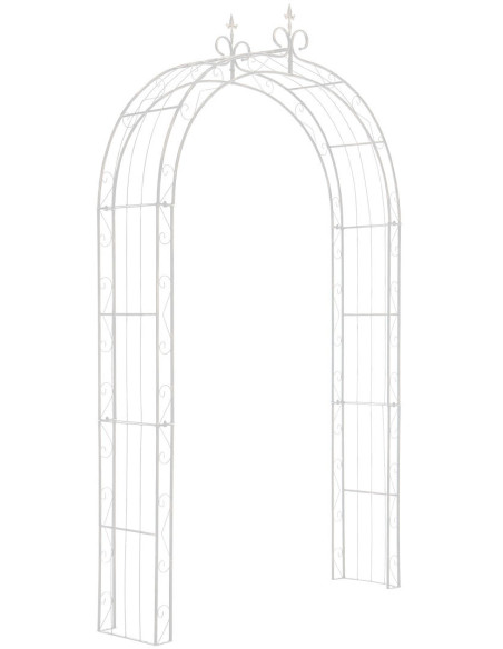 Arche de jardin style Art déco en Fer forgé Blanc crème Palma  - 1