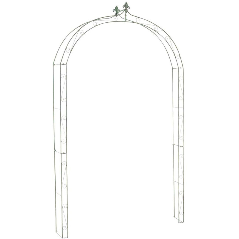 Arche de jardin style Art déco en Fer forgé Vert Vieilli Lucia - 1