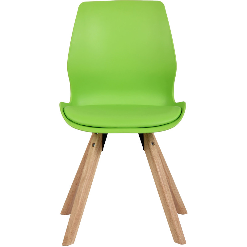 Chaise moderne scandinave en Polypropylène Polyuréthane Vert Bois Naturel Dalsy - 2