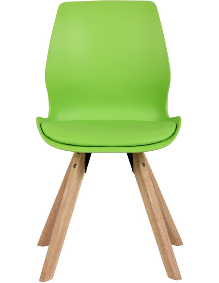 Chaise moderne scandinave en Polypropylène Polyuréthane Vert Bois Naturel Dalsy - 2