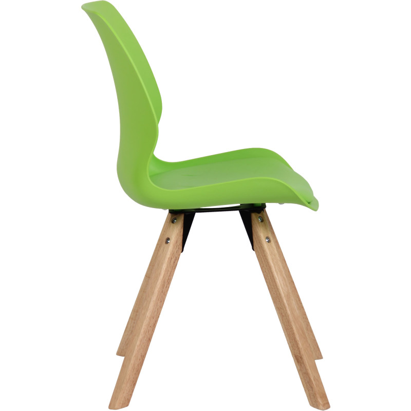 Chaise moderne scandinave en Polypropylène Polyuréthane Vert Bois Naturel Dalsy - 3