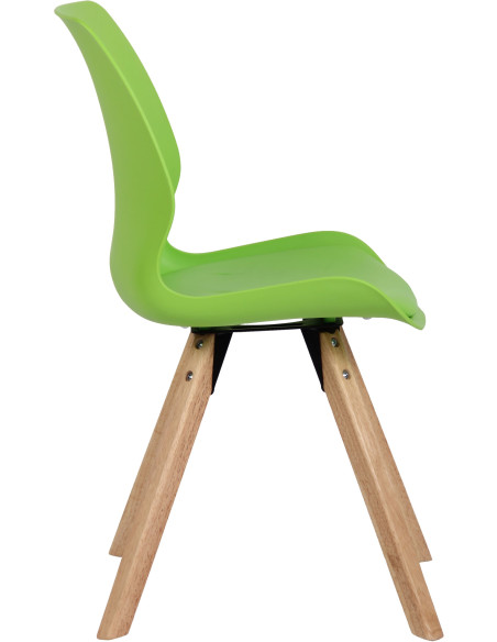 Chaise moderne scandinave en Polypropylène Polyuréthane Vert Bois Naturel Dalsy - 3
