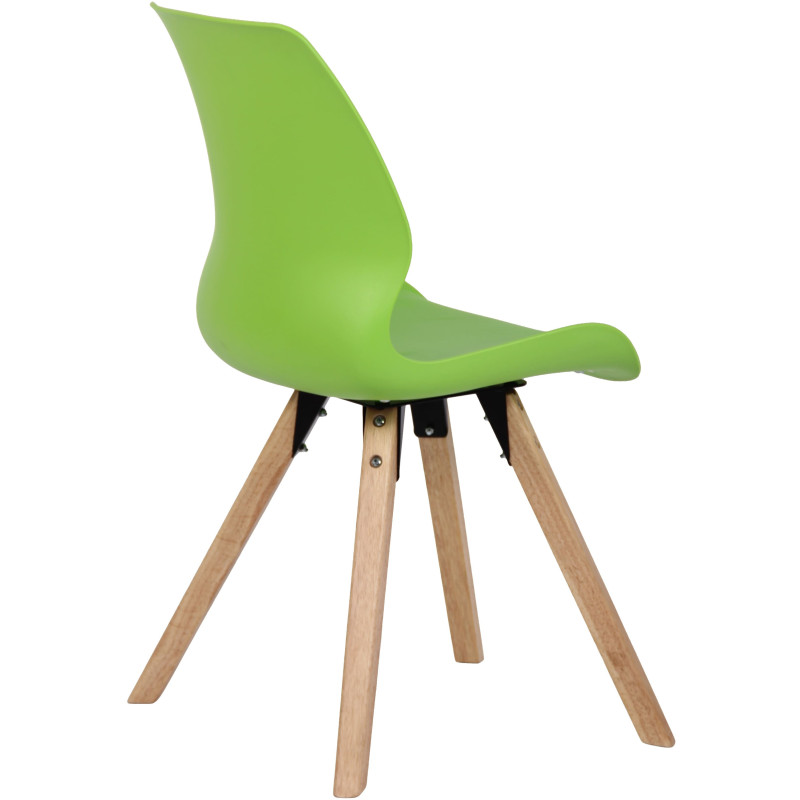 Chaise moderne scandinave en Polypropylène Polyuréthane Vert Bois Naturel Dalsy - 4