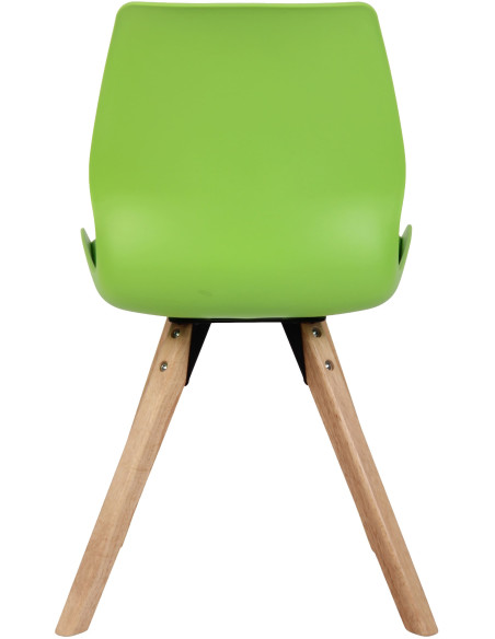 Chaise moderne scandinave en Polypropylène Polyuréthane Vert Bois Naturel Dalsy - 5