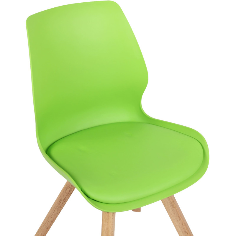 Chaise moderne scandinave en Polypropylène Polyuréthane Vert Bois Naturel Dalsy - 6