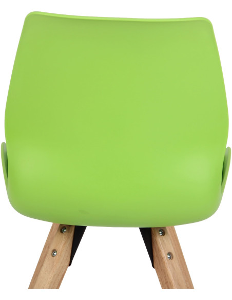 Chaise moderne scandinave en Polypropylène Polyuréthane Vert Bois Naturel Dalsy - 7