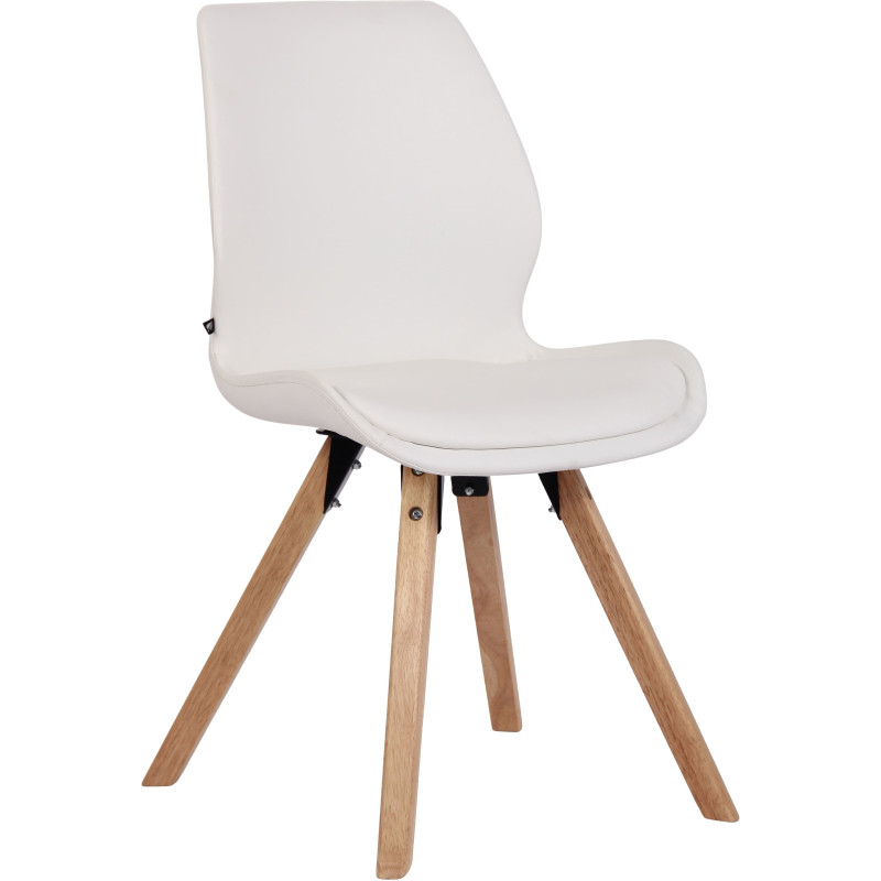 Chaise moderne scandinave en Polyuréthane Blanc Bois Naturel Dalsy - 1