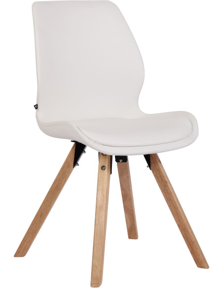 Chaise moderne scandinave en Polyuréthane Blanc Bois Naturel Dalsy - 1