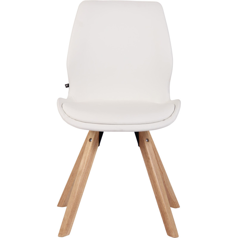 Chaise moderne scandinave en Polyuréthane Blanc Bois Naturel Dalsy - 2