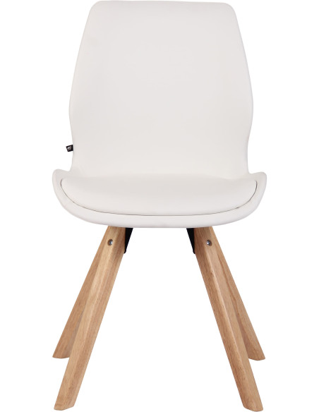 Chaise moderne scandinave en Polyuréthane Blanc Bois Naturel Dalsy - 2