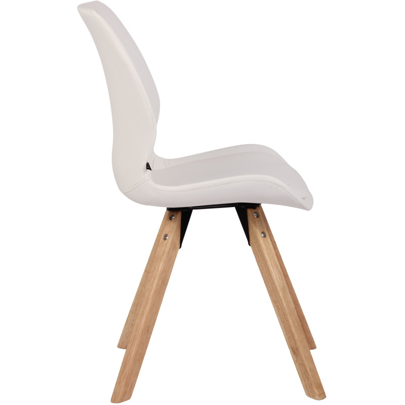 Chaise moderne scandinave en Polyuréthane Blanc Bois Naturel Dalsy - 3