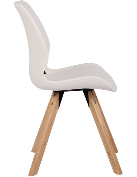 Chaise moderne scandinave en Polyuréthane Blanc Bois Naturel Dalsy - 3