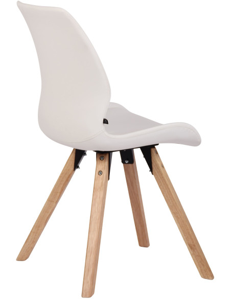Chaise moderne scandinave en Polyuréthane Blanc Bois Naturel Dalsy - 4