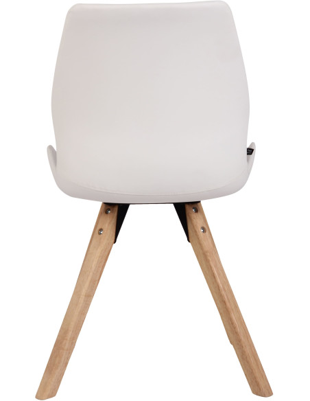 Chaise moderne scandinave en Polyuréthane Blanc Bois Naturel Dalsy - 5