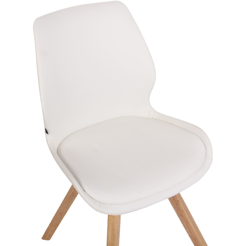 Chaise moderne scandinave en Polyuréthane Blanc Bois Naturel Dalsy - 6
