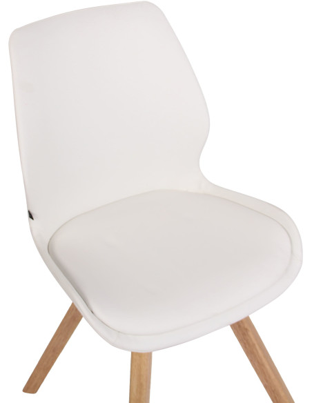 Chaise moderne scandinave en Polyuréthane Blanc Bois Naturel Dalsy - 6