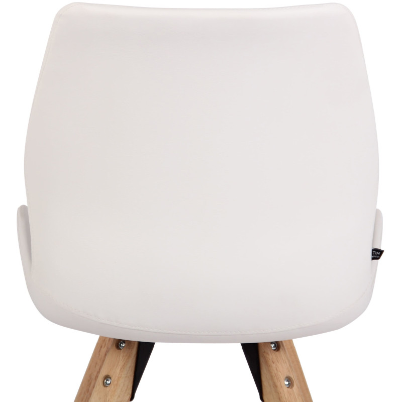 Chaise moderne scandinave en Polyuréthane Blanc Bois Naturel Dalsy - 7