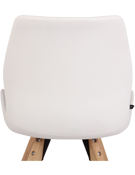 Chaise moderne scandinave en Polyuréthane Blanc Bois Naturel Dalsy - 7