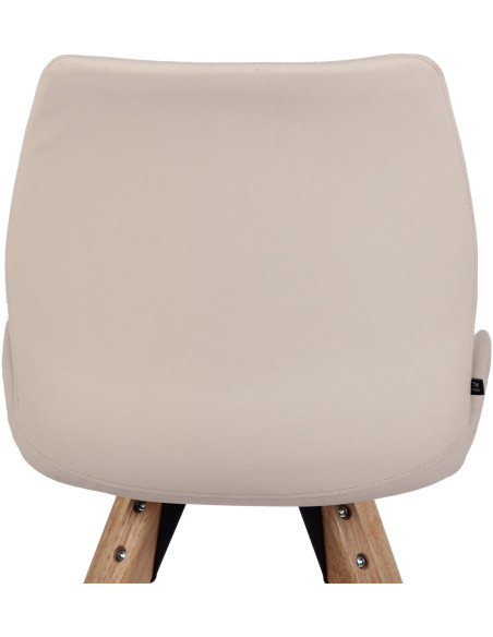 Chaise moderne scandinave en Polyuréthane Blanc crème Bois Naturel Dalsy - 7