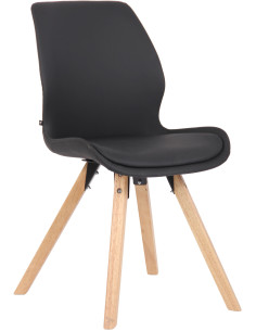 Chaise moderne scandinave en Polyuréthane Noir Bois Naturel Dalsy - 1