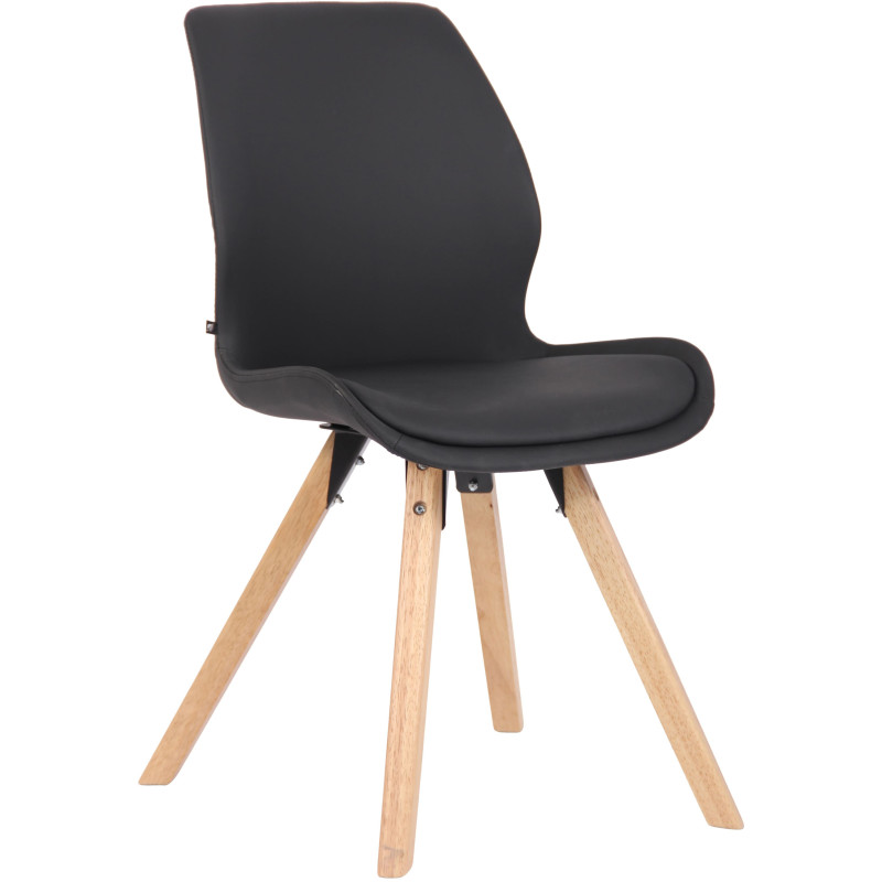 Chaise moderne scandinave en Polyuréthane Noir Bois Naturel Dalsy - 1