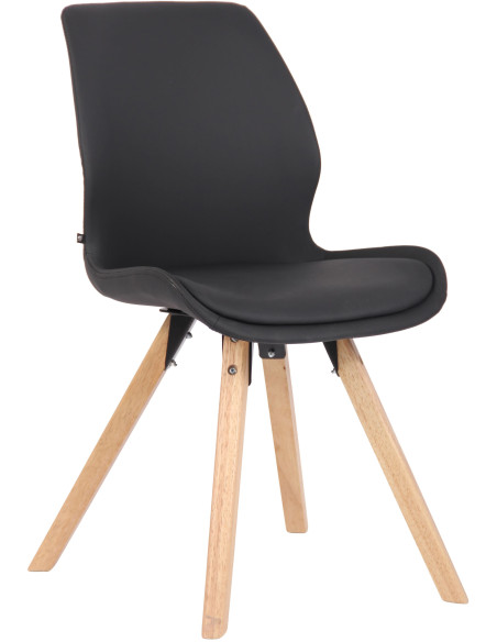 Chaise moderne scandinave en Polyuréthane Noir Bois Naturel Dalsy - 1