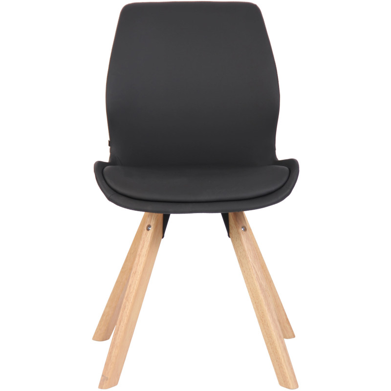 Chaise moderne scandinave en Polyuréthane Noir Bois Naturel Dalsy - 2