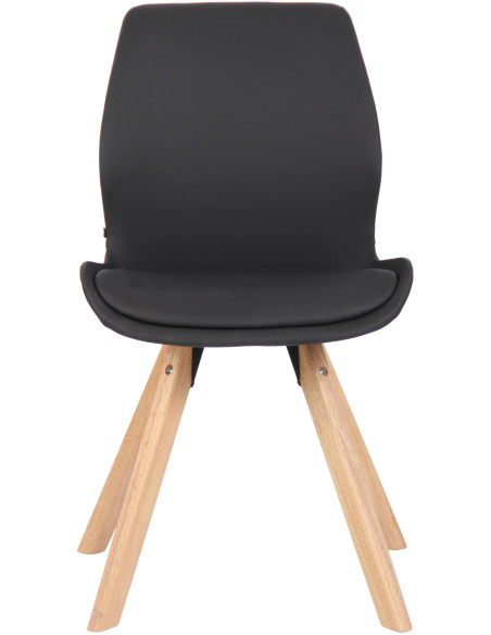 Chaise moderne scandinave en Polyuréthane Noir Bois Naturel Dalsy - 2